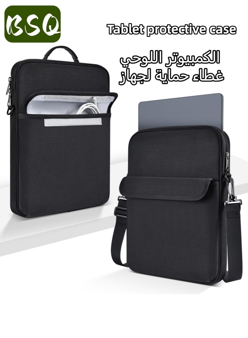 BSQ 36cm Tablet Case | Laptop/Tablet Handbag | Business Laptop Bag with Shoulder Strap | Multi-functional Bag | Shoulder Bag | Padded, Shockproof, and Accessory Pockets (Black) - Image 1